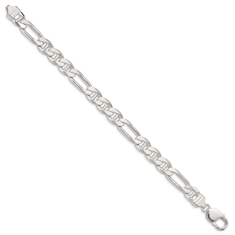 Sterling Silver 8.75mm Figaro Anchor Chain Bracelet