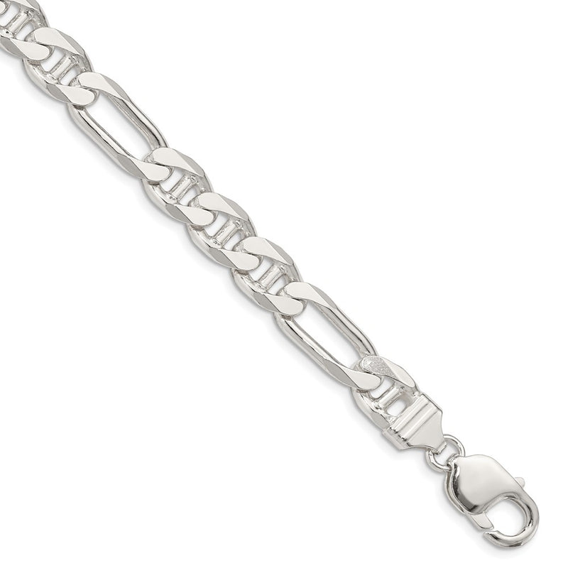 Sterling Silver 8.75mm Figaro Anchor Chain Bracelet