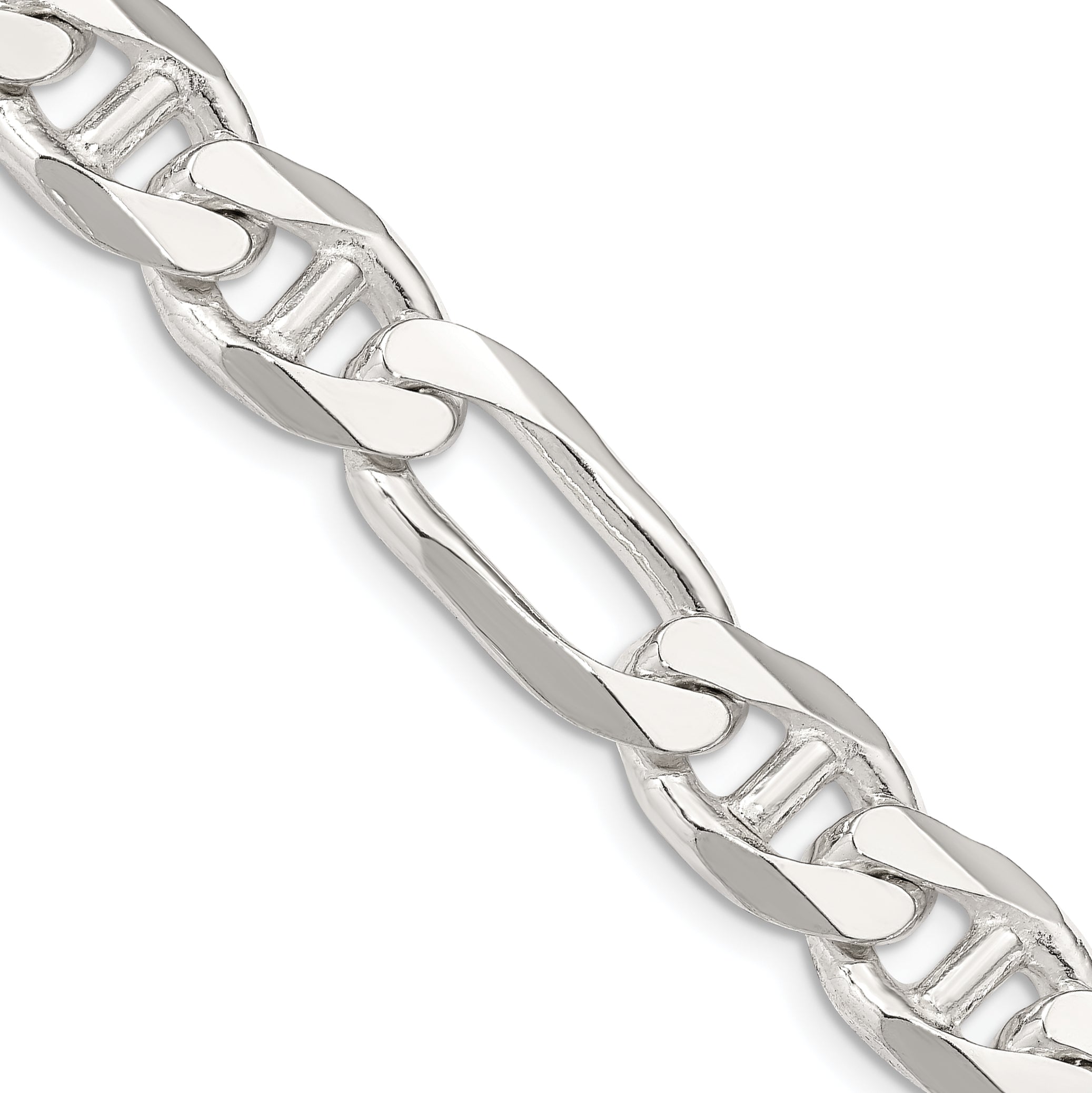 24 Inch Sterling Silver 10.65mm Figaro Anchor Chain