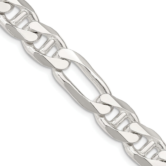 24 Inch Sterling Silver 10.65mm Figaro Anchor Chain