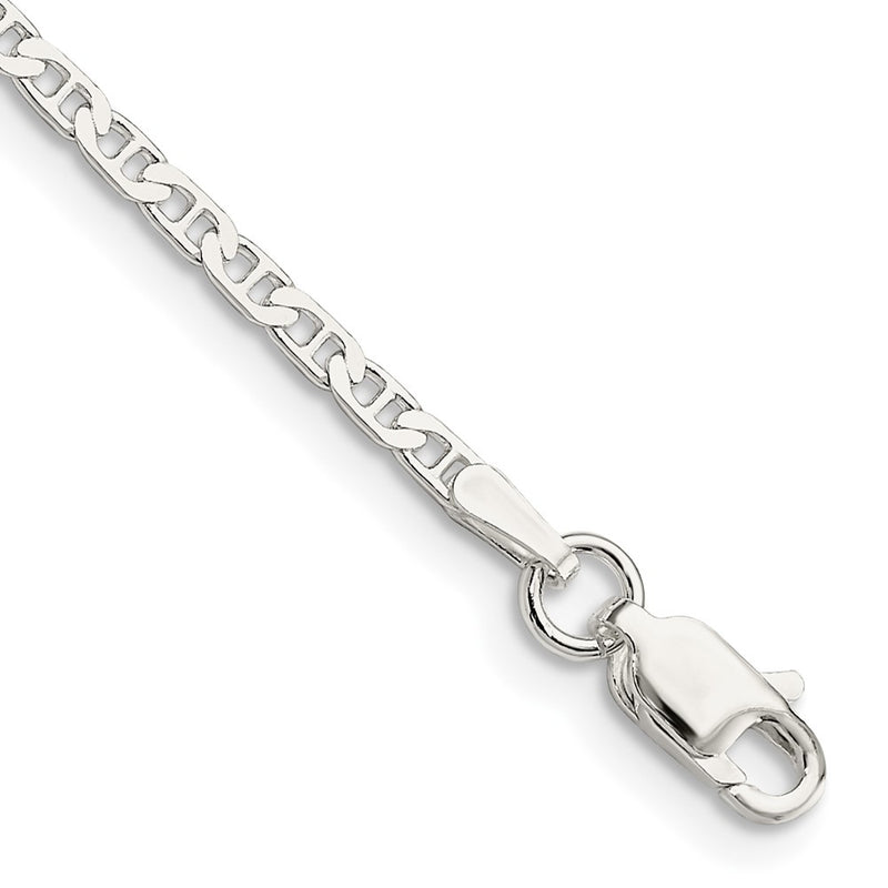 Sterling Silver 2.1mm Flat Anchor Chain Bracelet