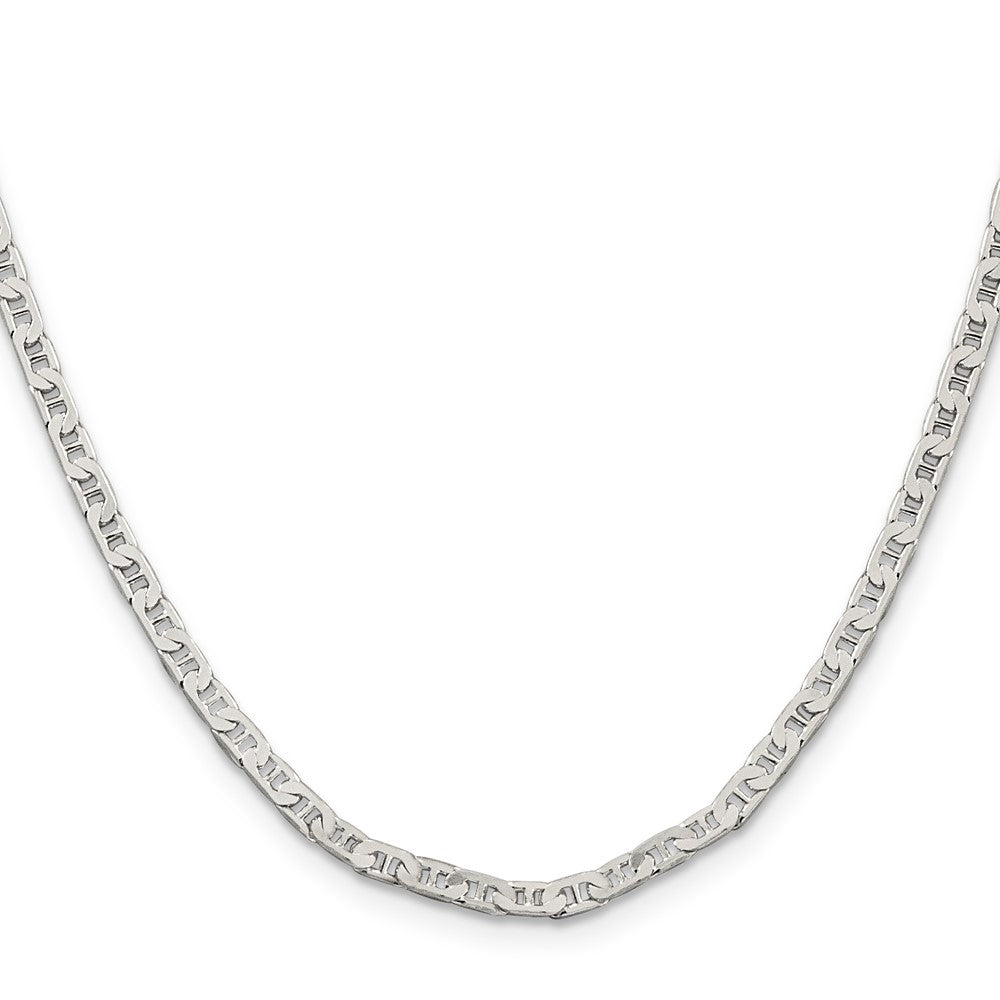 24 Inch Sterling Silver 3mm Flat Anchor Chain Necklace