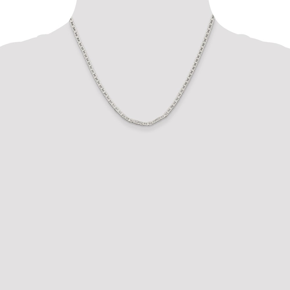 Sterling Silver 3mm Flat Anchor Chain Necklace