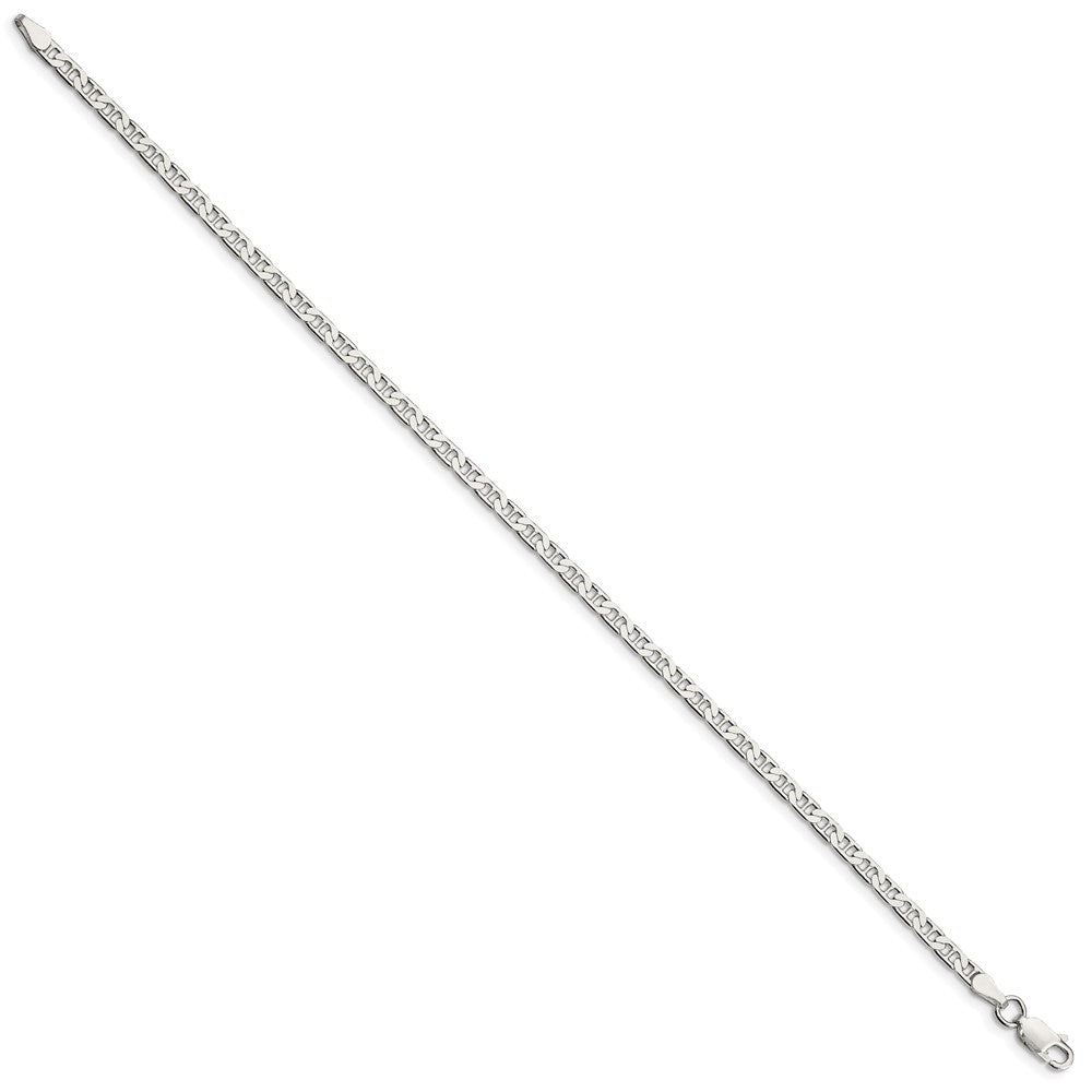 Sterling Silver 3mm Flat Anchor Chain Bracelet