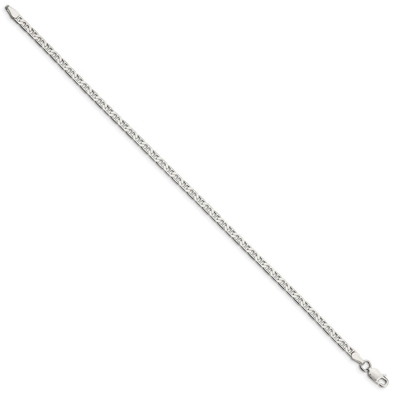 Sterling Silver 3mm Flat Anchor Chain Bracelet