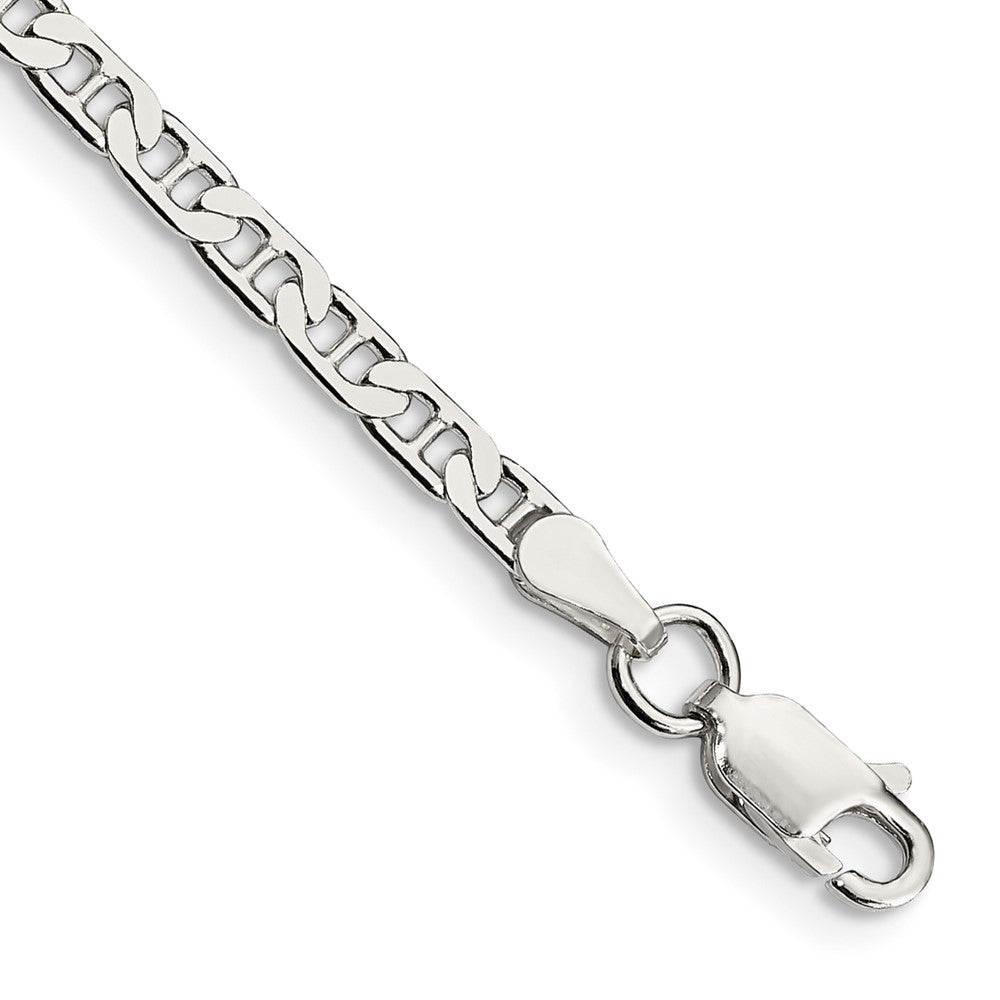 Sterling Silver 3mm Flat Anchor Chain Bracelet