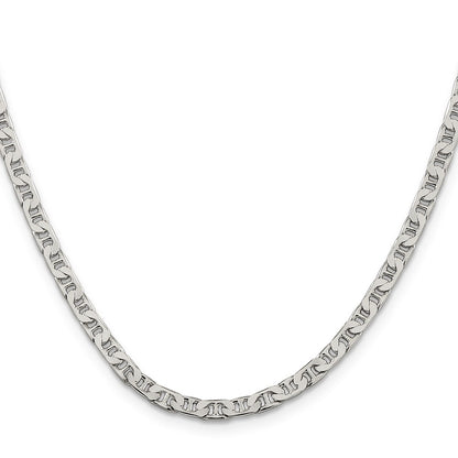 30 Inch Sterling Silver 3.75mm Flat Anchor Chain Necklace