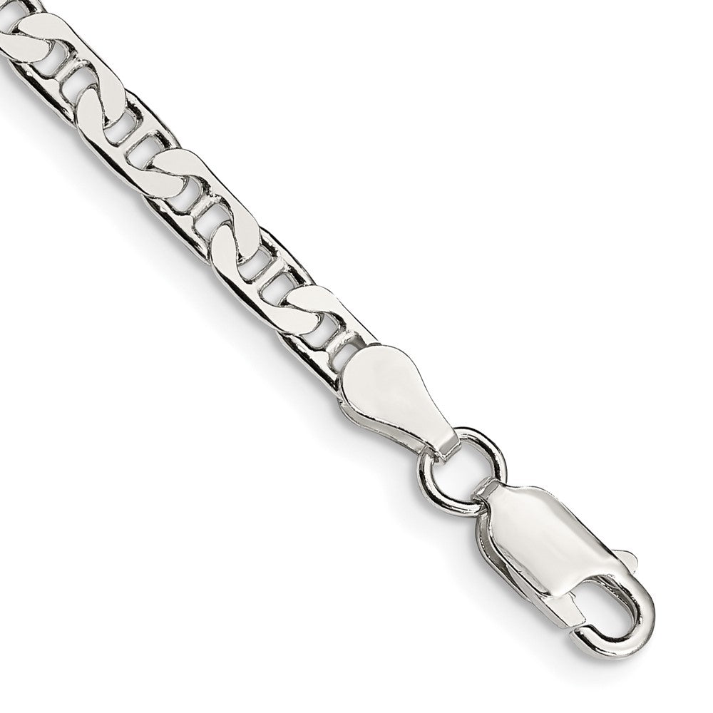 Sterling Silver 3.75mm Flat Anchor Chain Anklet