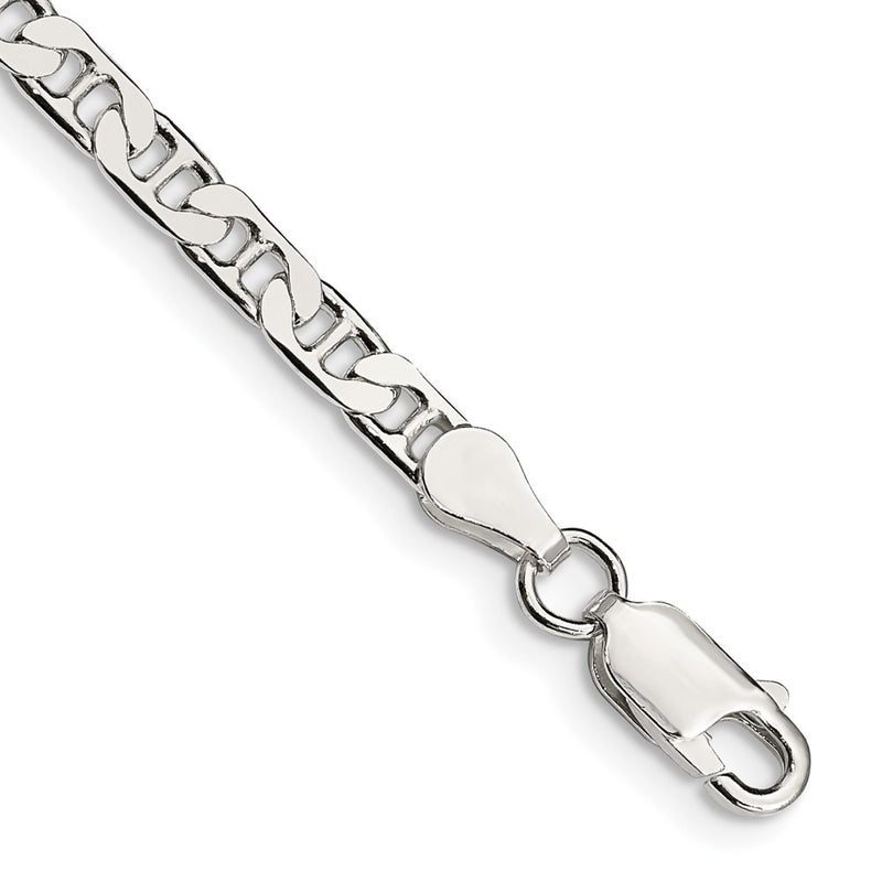 Sterling Silver 3.75mm Flat Anchor Chain Anklet