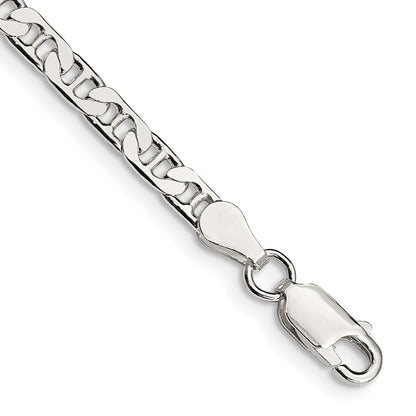 Sterling Silver 3.75mm Flat Anchor Chain Bracelet