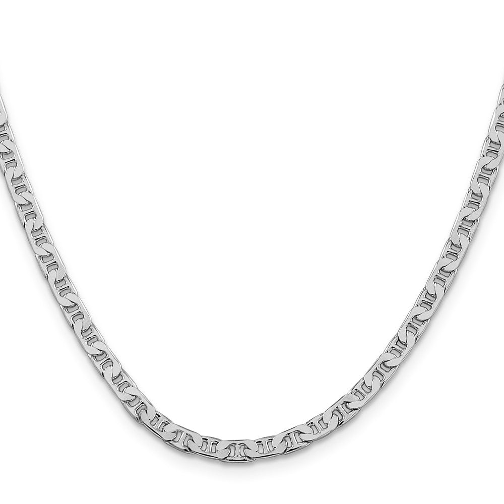 Sterling Silver Rhodium-Plated 3.75mm Flat Anchor Chain Necklace