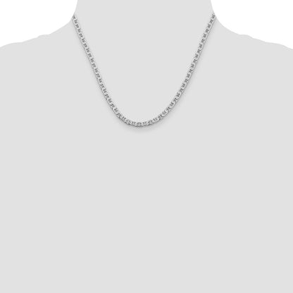 Sterling Silver Rhodium-Plated 3.75mm Flat Anchor Chain Necklace