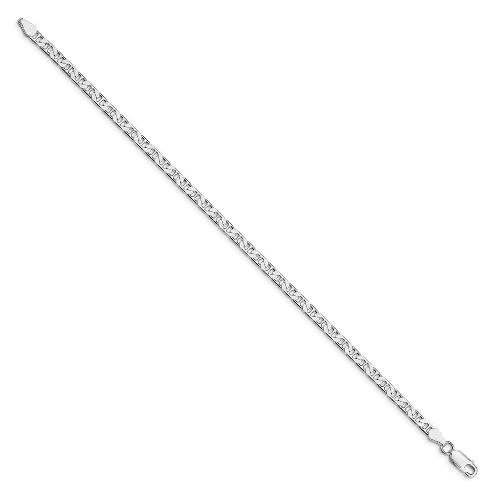 Sterling Silver Rhodium-plated 3.75mm Flat Anchor Chain Bracelet