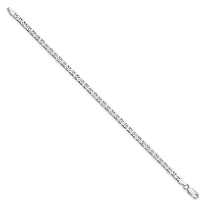 Sterling Silver Rhodium-plated 3.75mm Flat Anchor Chain Bracelet