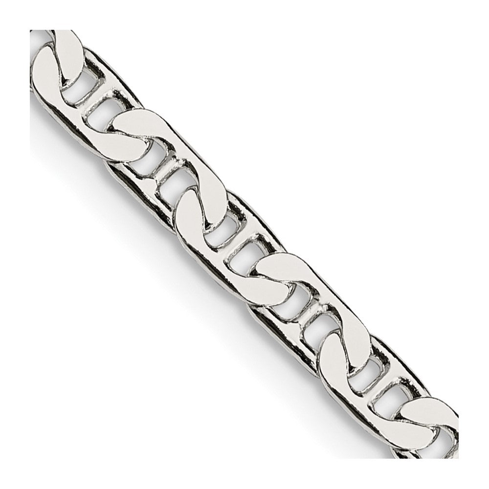 30 Inch Sterling Silver 3.75mm Flat Anchor Chain Necklace