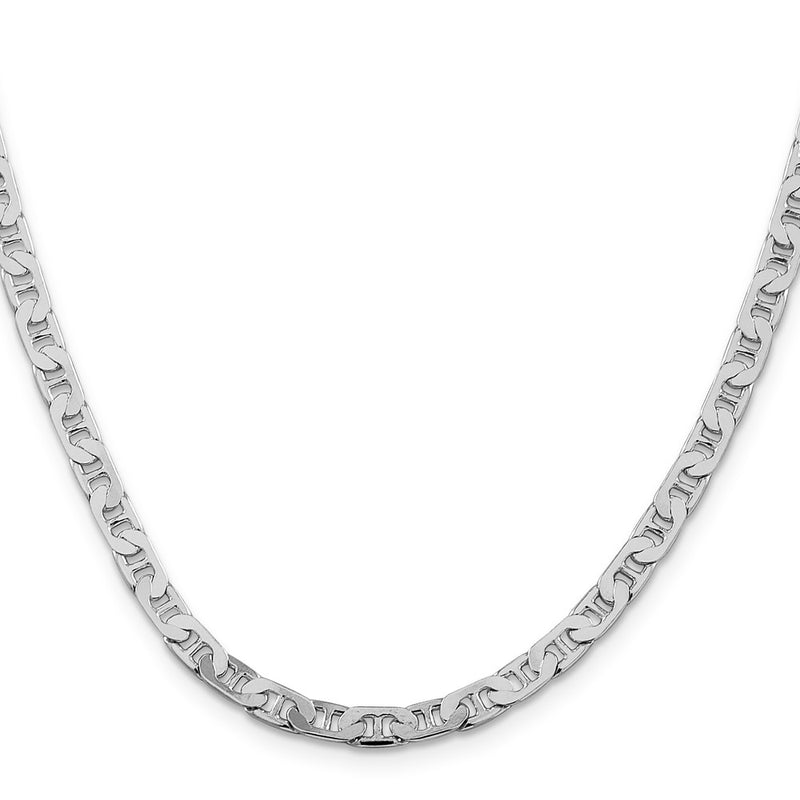 Sterling Silver Rhodium-Plated 4.5mm Flat Anchor Chain Necklace