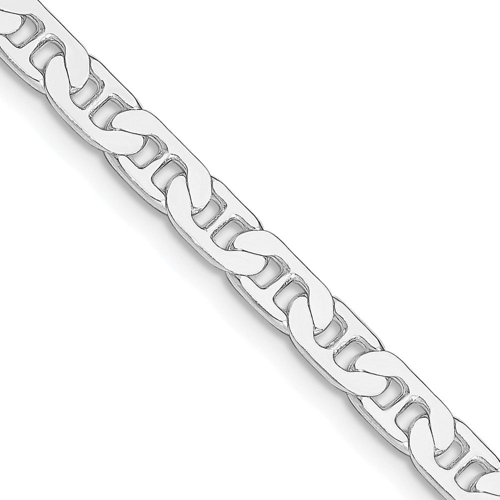 Sterling Silver Rhodium-Plated 4.5mm Flat Anchor Chain Necklace