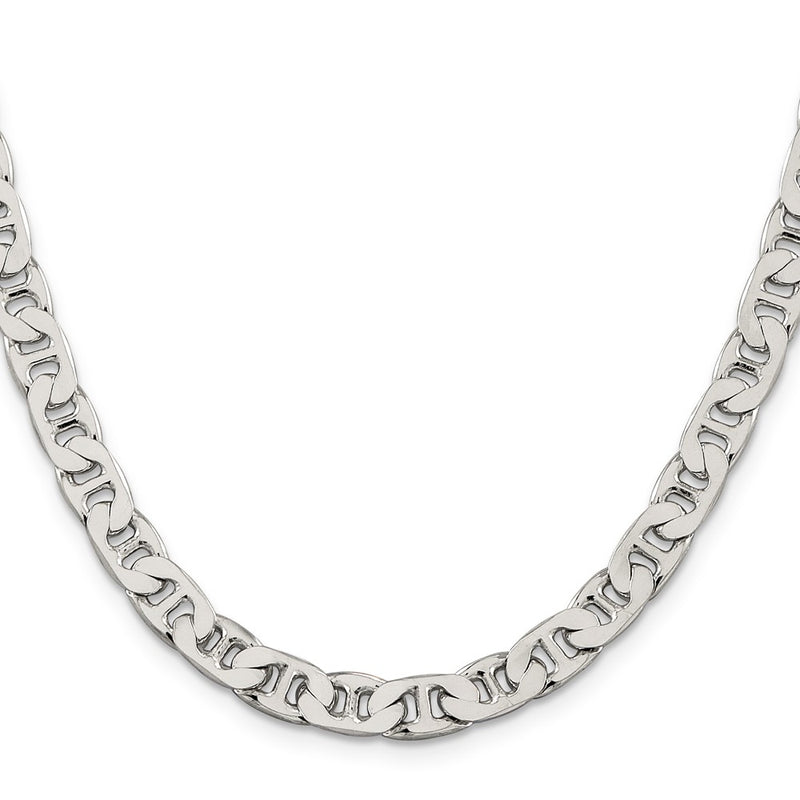 Sterling Silver 6.5mm Flat Anchor Chain Necklace
