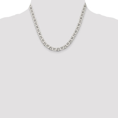 Sterling Silver 6.5mm Flat Anchor Chain Necklace