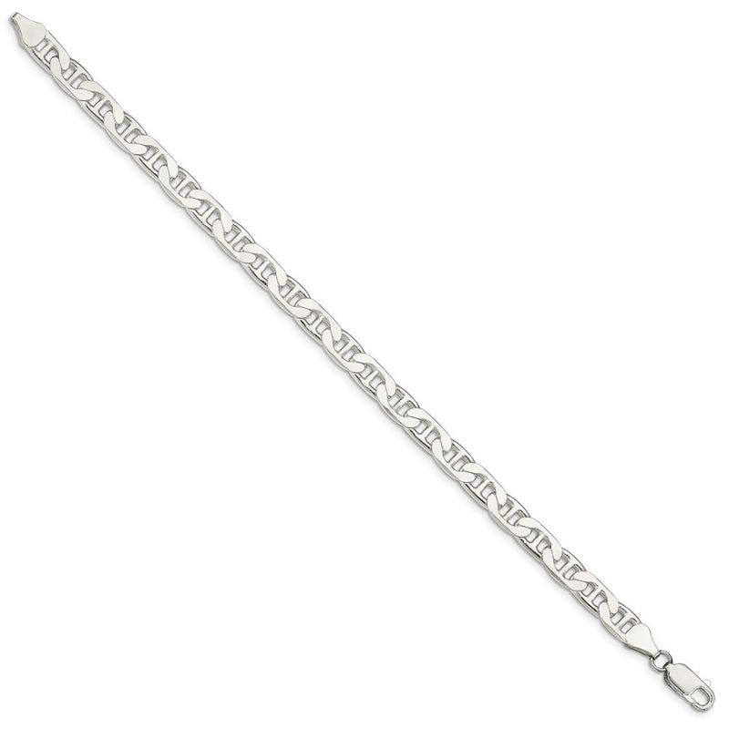 8 Inch Sterling Silver 6.5mm Flat Anchor Chain Bracelet