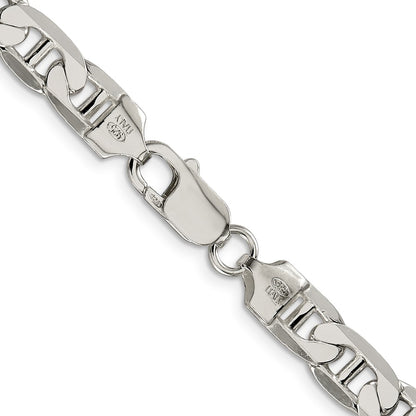 Sterling Silver 7mm Flat Anchor Chain Necklace