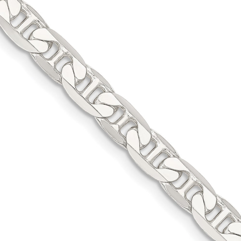 Sterling Silver 7mm Flat Anchor Chain Necklace