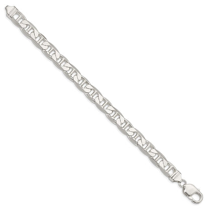 Sterling Silver 9.5mm Flat Anchor Chain Bracelet