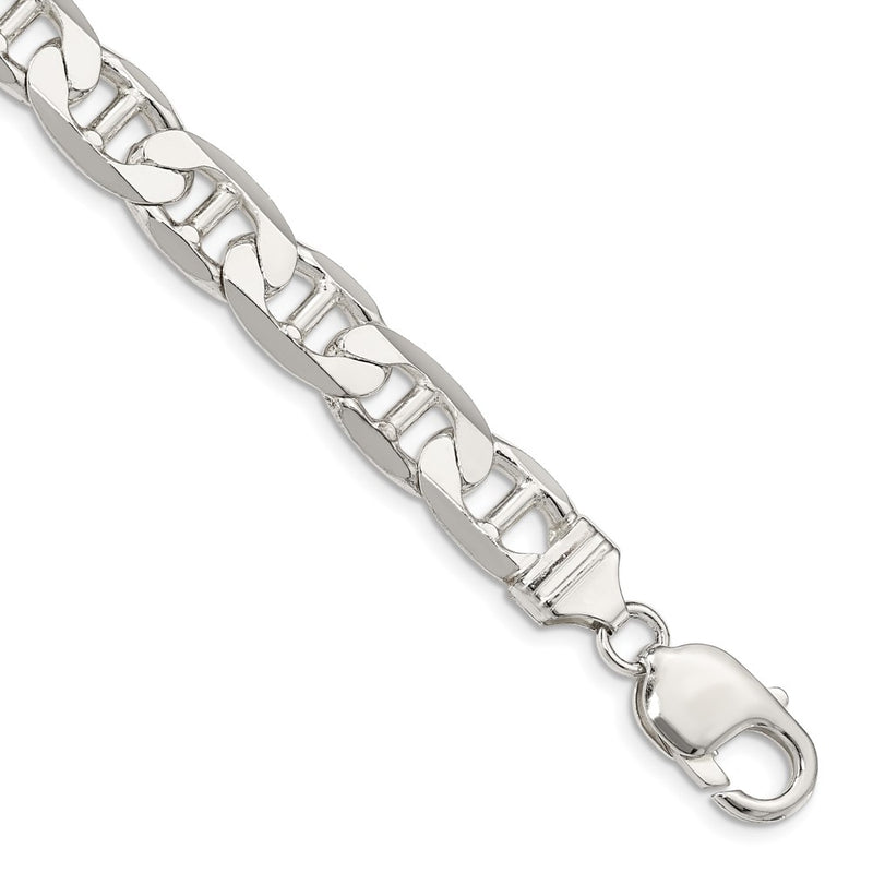 Sterling Silver 9.5mm Flat Anchor Chain Bracelet