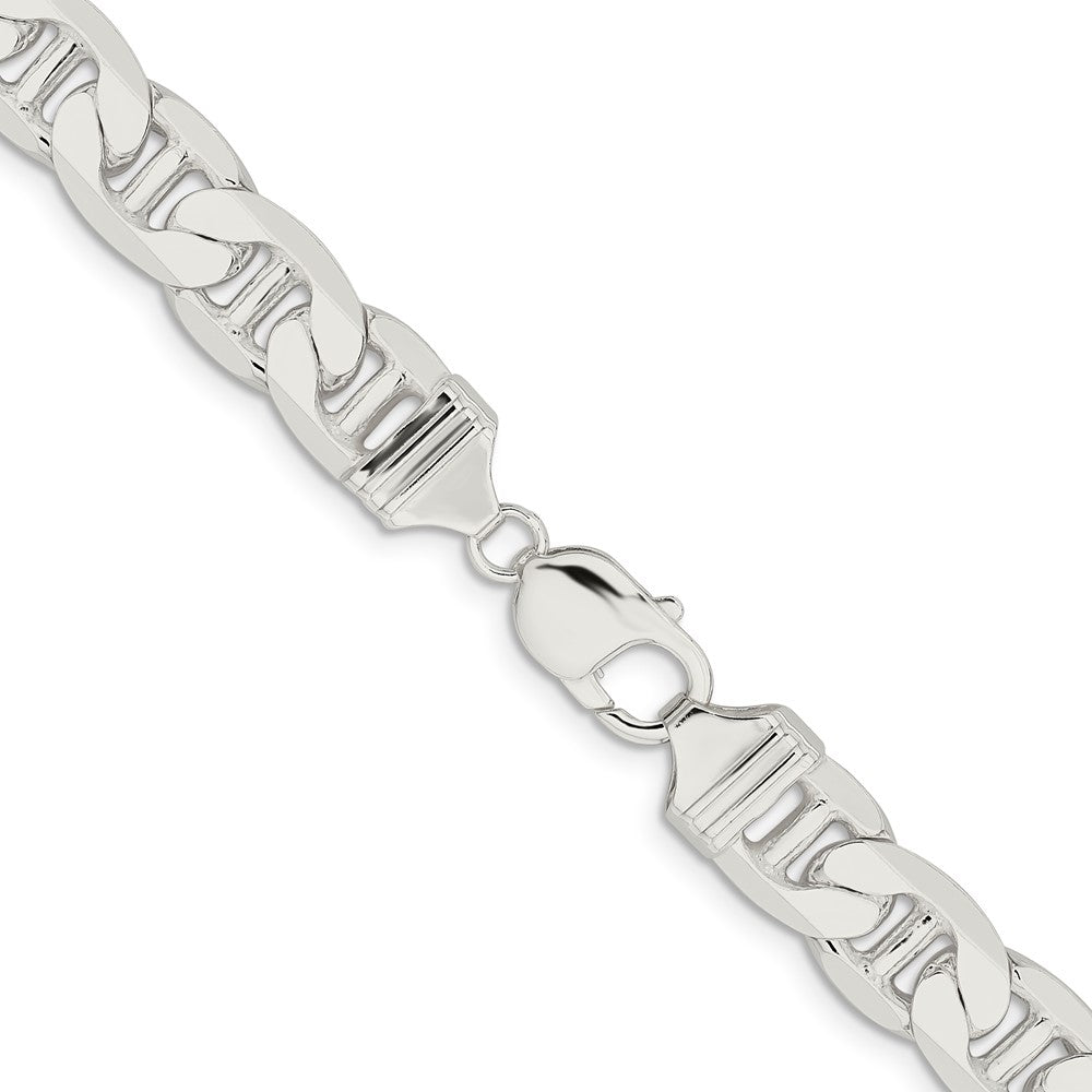 Sterling Silver 11.5mm Flat Anchor Chain Necklace