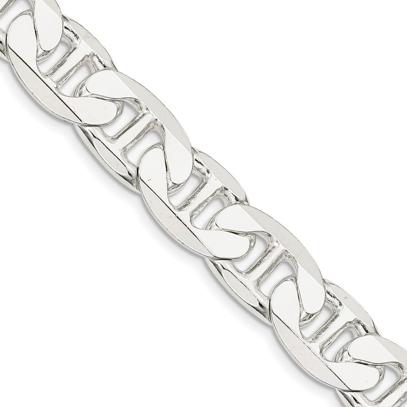 Sterling Silver 11.5mm Flat Anchor Chain Necklace