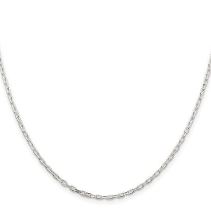 24 Inch Sterling Silver 2.2mm Diamond-Cut Long Link Cable Chain Necklace