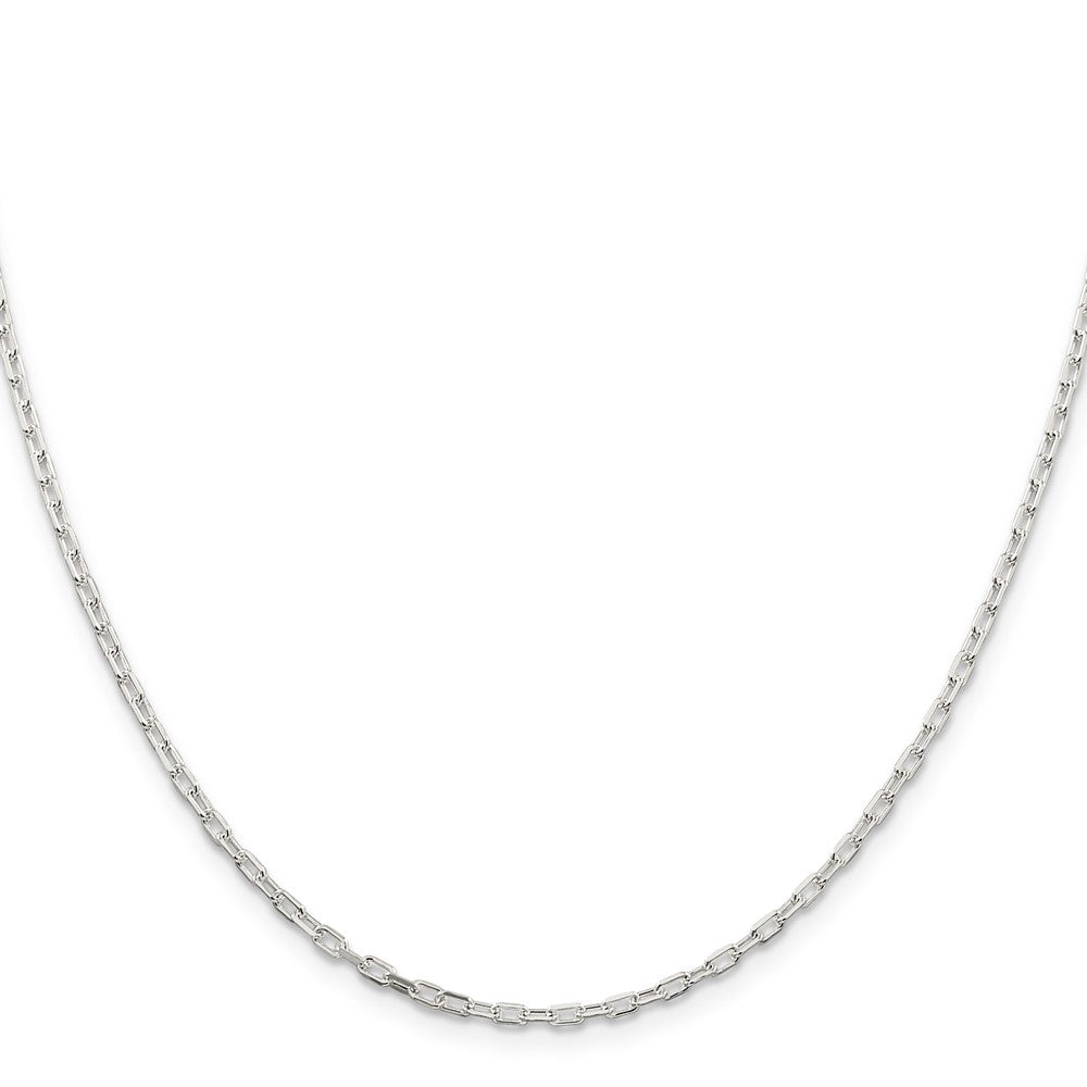 22 Inch Sterling Silver 2.2mm Diamond-Cut Long Link Cable Chain Necklace