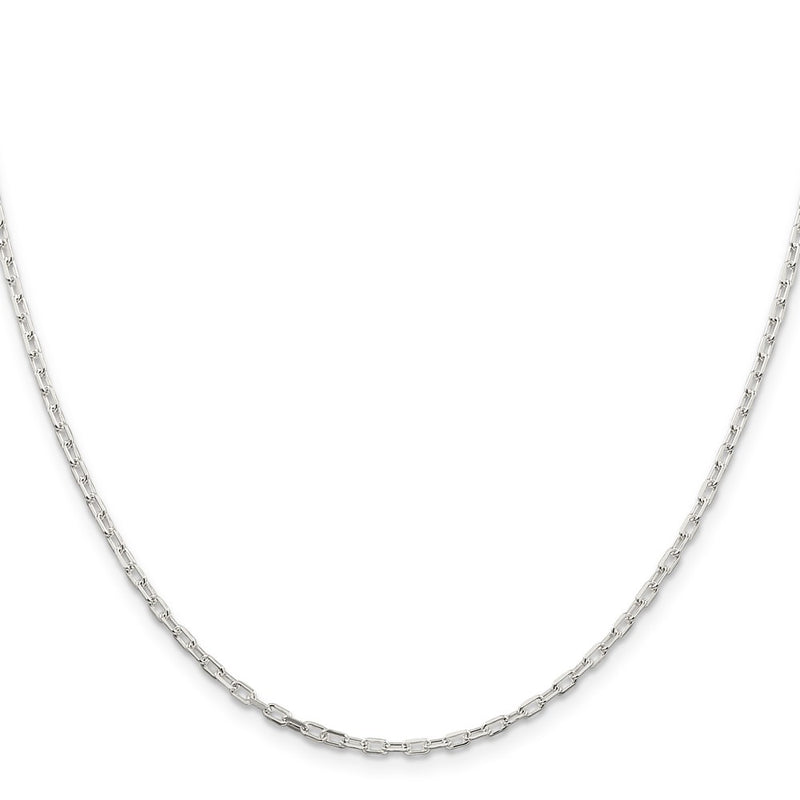 18 Inch Sterling Silver 2.2mm Diamond-Cut Long Link Cable Chain Necklace