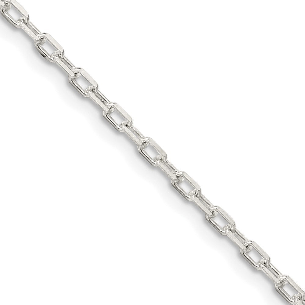 24 Inch Sterling Silver 2.2mm Diamond-Cut Long Link Cable Chain Necklace