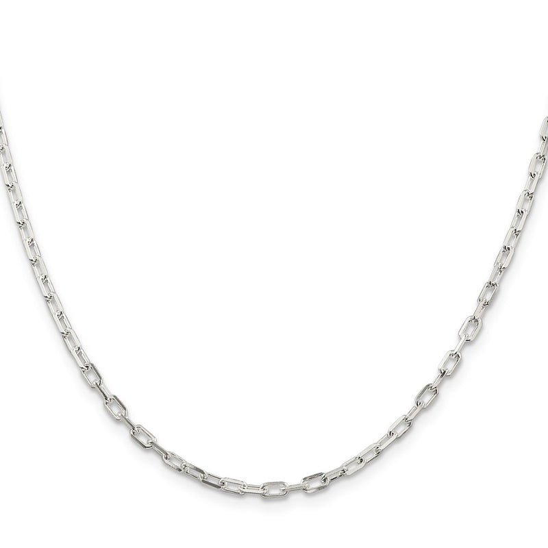 20 Inch Sterling Silver 2.9mm Diamond-Cut Long Link Cable Chain Necklace