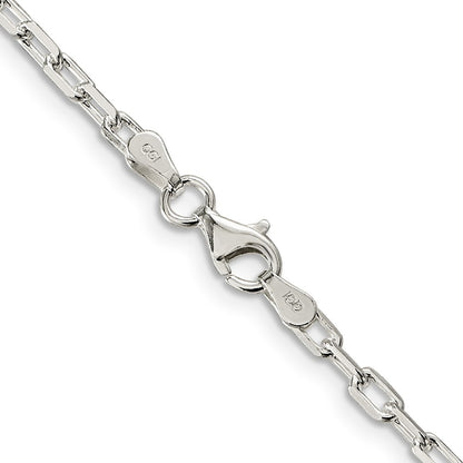 24 Inch Sterling Silver 2.9mm Diamond-Cut Long Link Cable Chain Necklace