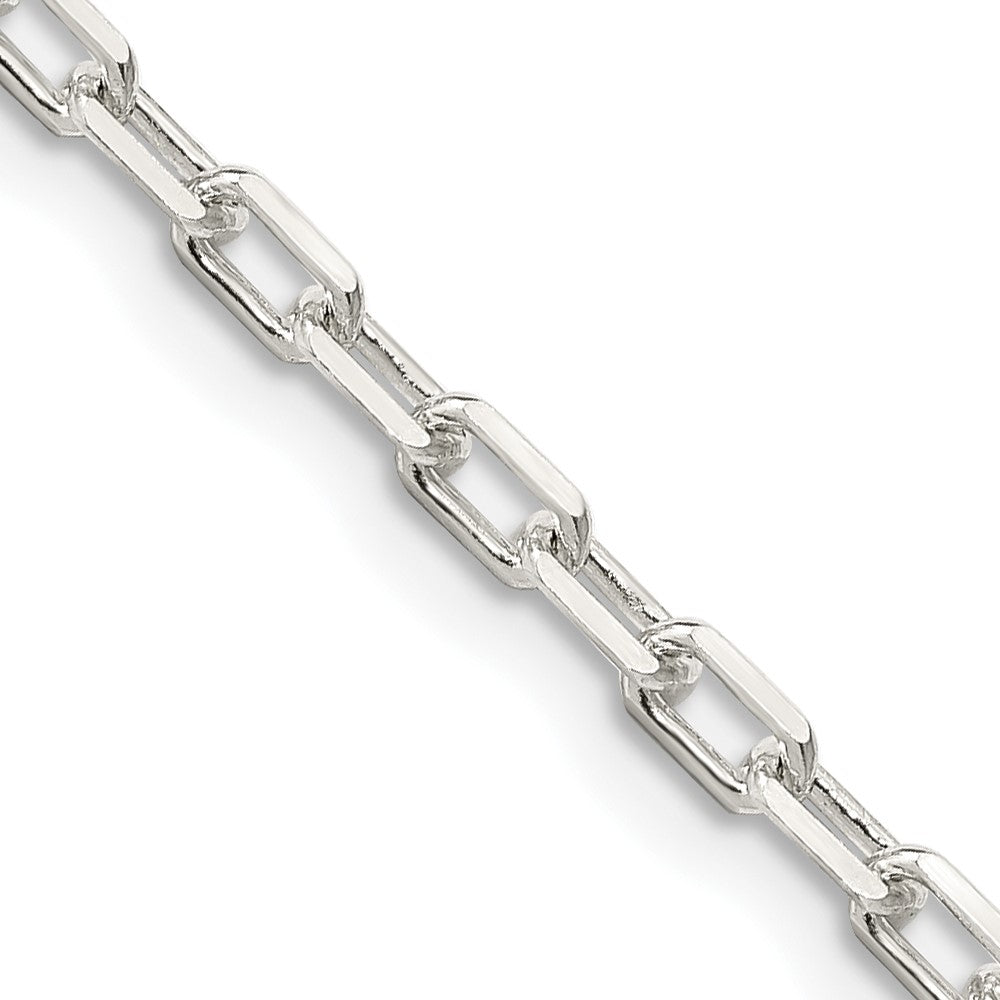 26 Inch Sterling Silver 2.9mm Diamond-Cut Long Link Cable Chain Necklace