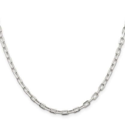 20 Inch Sterling Silver 3.75mm Diamond-Cut Long Link Cable Chain Necklace