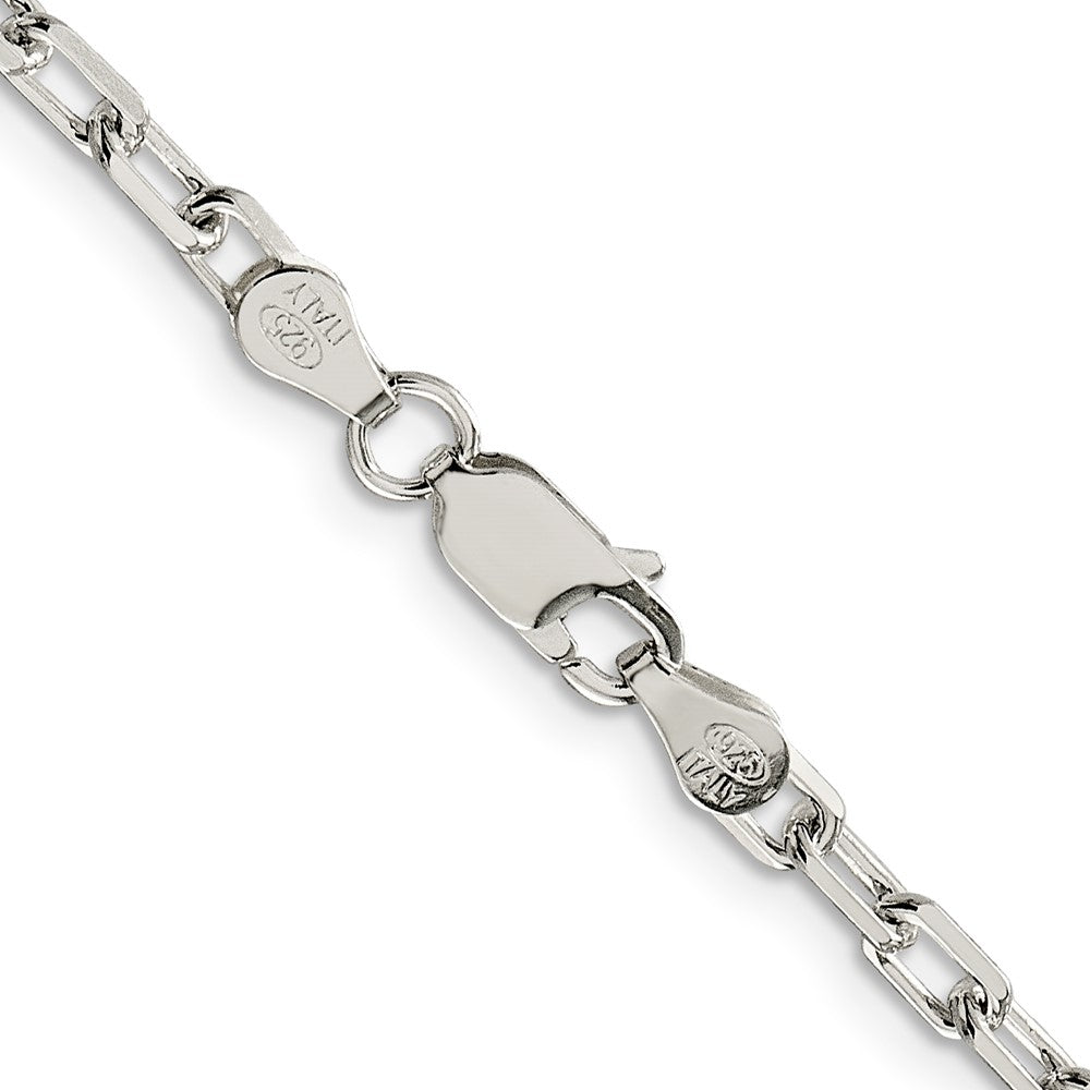 24 Inch Sterling Silver 3.75mm Diamond-Cut Long Link Cable Chain Necklace
