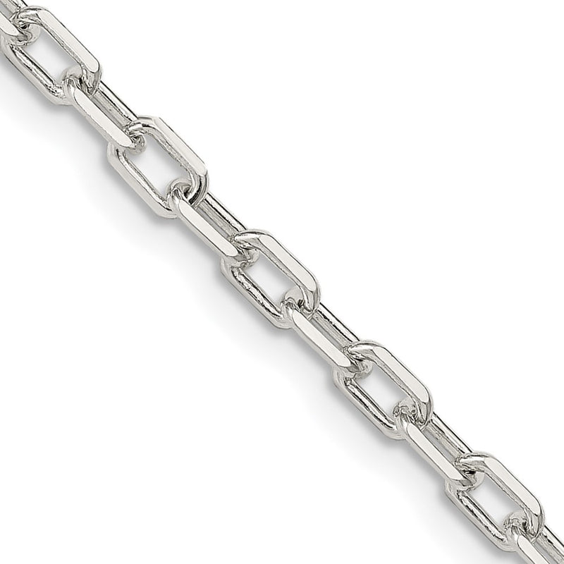18 Inch Sterling Silver 3.75mm Diamond-Cut Long Link Cable Chain Necklace