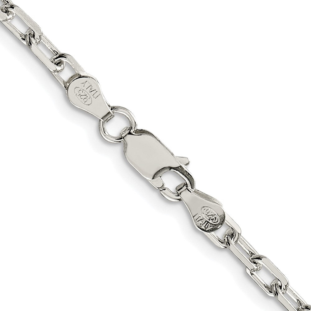 Sterling Silver Rhodium-Plated 3.75mm Diamond-Cut Long Link Cable Chain