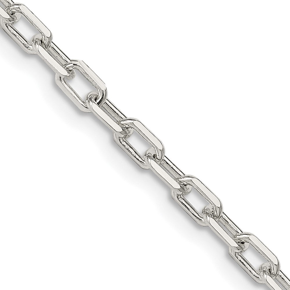 22 Inch Sterling Silver 3.75mm Diamond-Cut Long Link Cable Chain Necklace