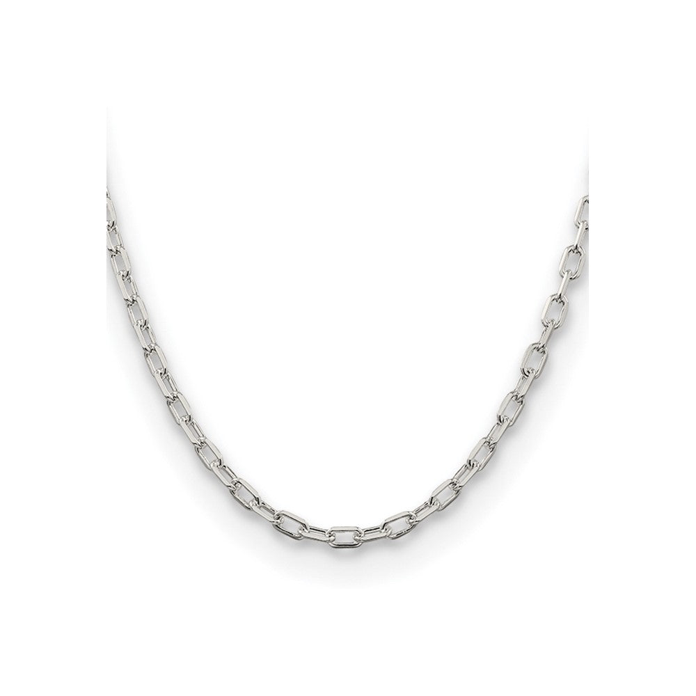 26 Inch Sterling Silver 4.5mm Diamond-Cut Long Link Cable Chain Necklace