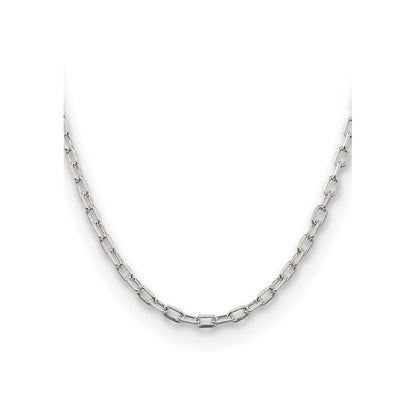 26 Inch Sterling Silver 4.5mm Diamond-Cut Long Link Cable Chain Necklace