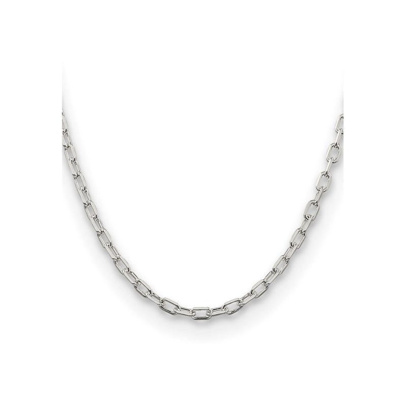 24 Inch Sterling Silver 4.5mm Diamond-Cut Long Link Cable Chain Necklace