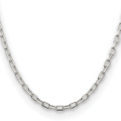 Sterling Silver Amore La Vita Rhodium-Plated Polished 4.3mm Diamond-Cut 7 Inch Open Link Cable With Lobster Clasp Charm Bracelet