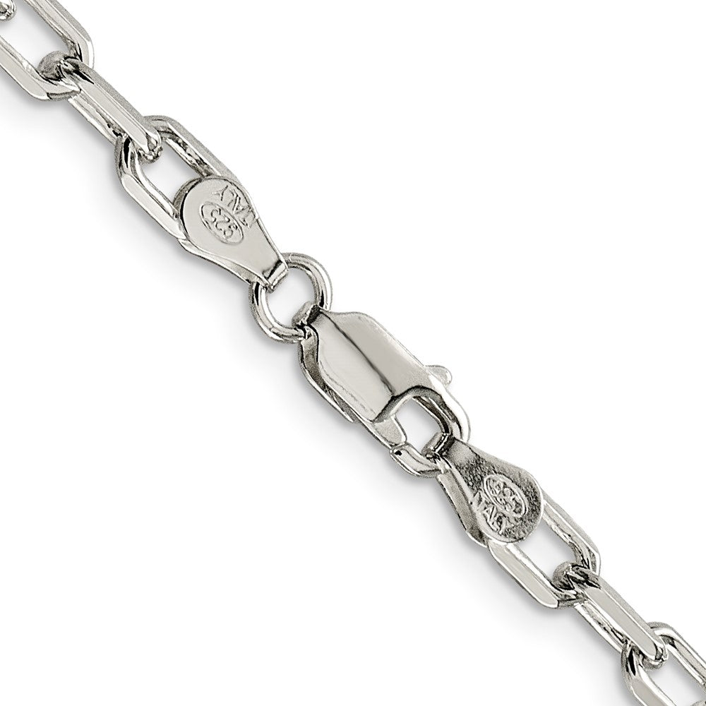 20 Inch Sterling Silver 4.5mm Diamond-Cut Long Link Cable Chain Necklace