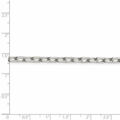 Sterling Silver Amore La Vita Rhodium-Plated Polished 4.3mm Diamond-Cut 7 Inch Open Link Cable With Lobster Clasp Charm Bracelet