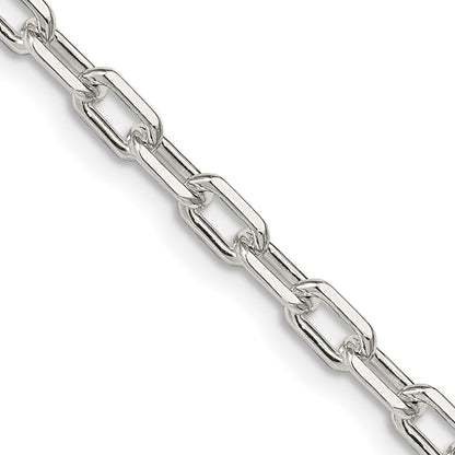Sterling Silver Amore La Vita Rhodium-Plated Polished 4.3mm Diamond-Cut 7 Inch Open Link Cable With Lobster Clasp Charm Bracelet