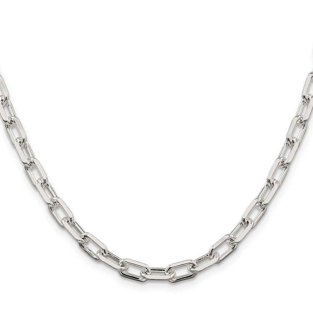 26 Inch Sterling Silver 5.75mm Diamond-Cut Long Link Cable Chain Necklace
